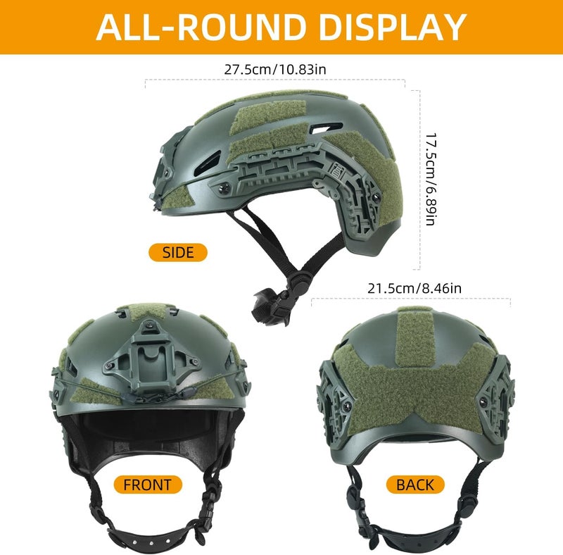 BOYOU Airsoft Helmet, PJ Type Tactical Paintball Fast Military Helmet with Front NVG Mount and Side Rail Breathable Vent Holes for Cosplay Outdoor Activities - Image 4